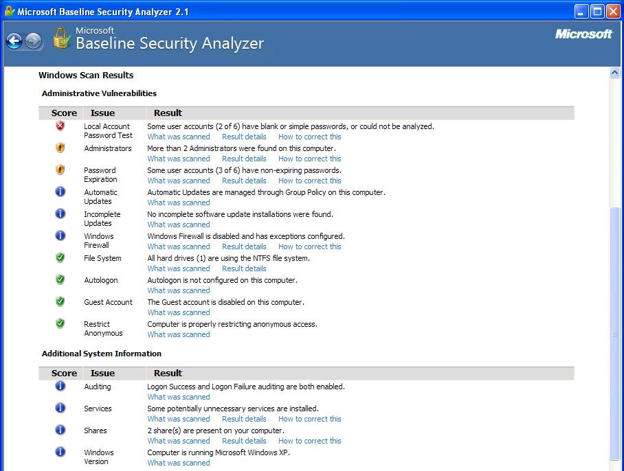 استفاده از قابلیت Microsoft Baseline Security Analyzer در ویندوز