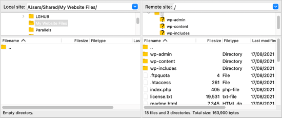 ftp local and remote