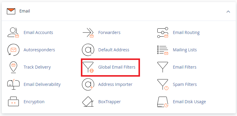 global email filter
