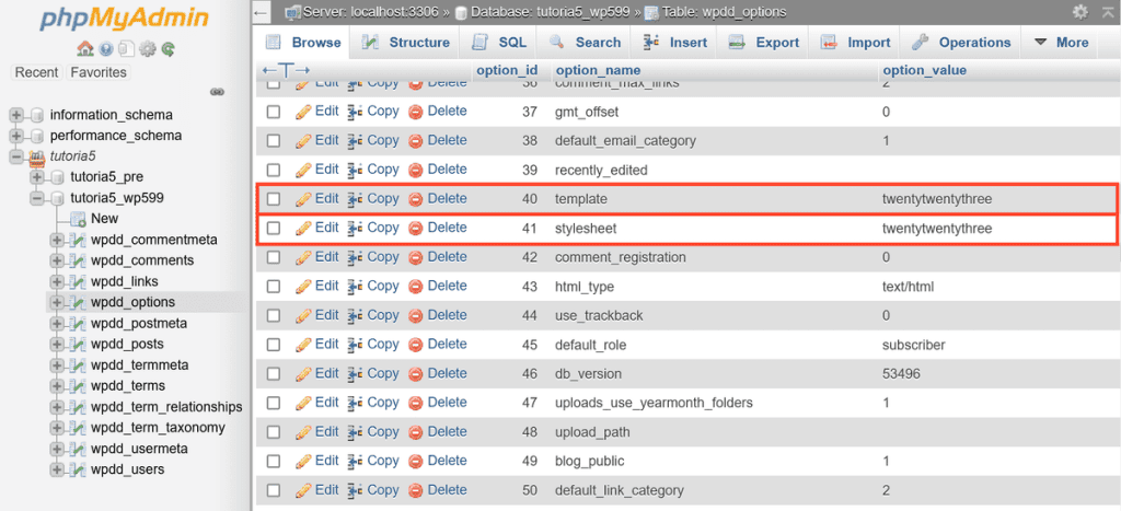 phpmyadmin-edit-wordpress-template