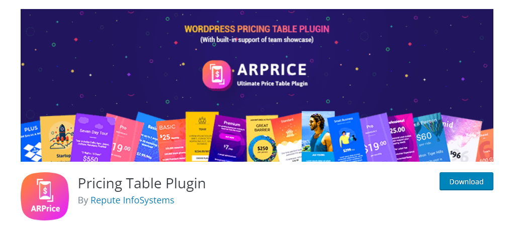 ARPrice Pricing Table Plugin