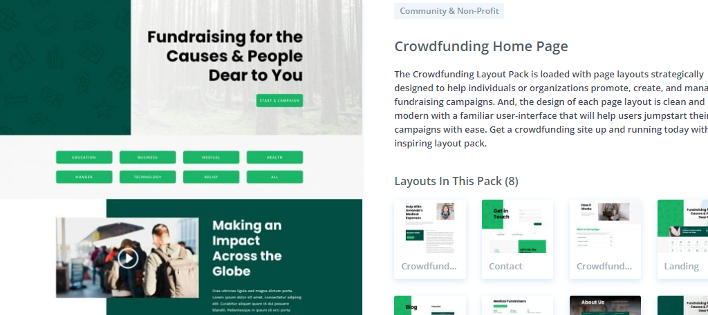 Divi Crowdfunding is one of the best themes for WordPress