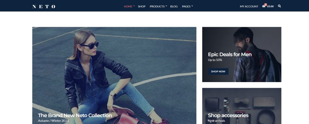 Neto clothing store wordpress theme