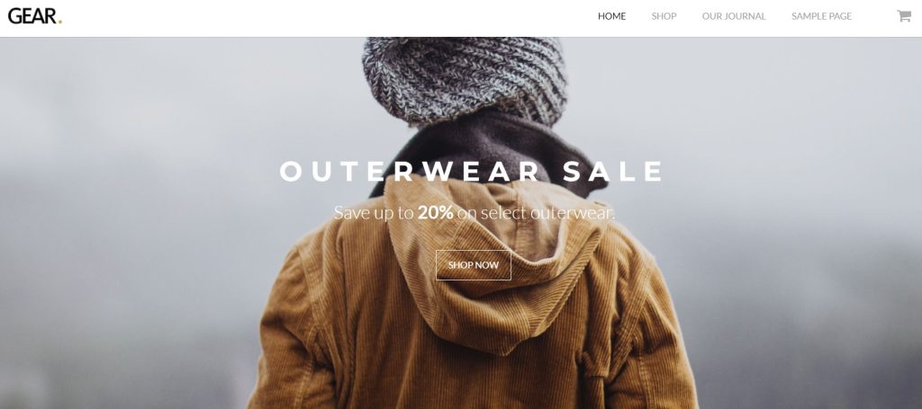 Gear clothing store wordpress theme