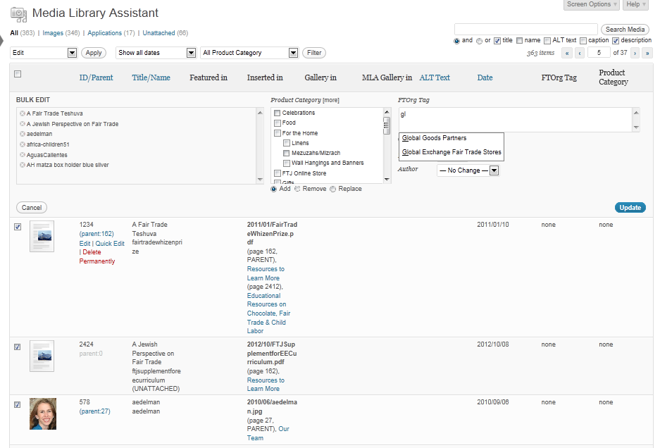 Media Library Assistant plugin