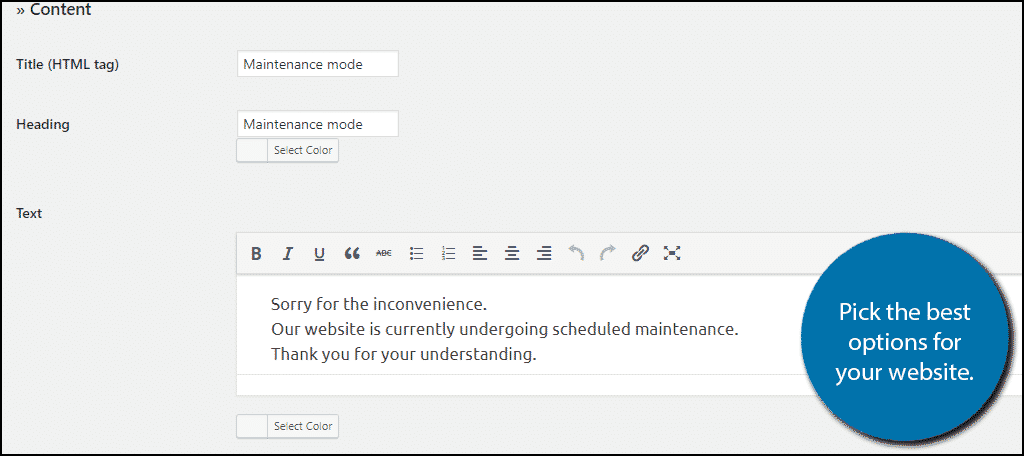 Customize the Design options