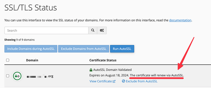 your certificate will renew automatically if you see this