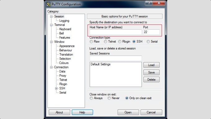 PuTTY Settings
