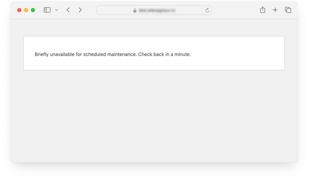 Briefly Unavailable for Scheduled Maintenance Error