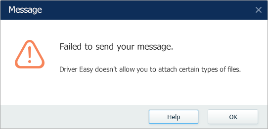 Failed to send your message - Driver Easy