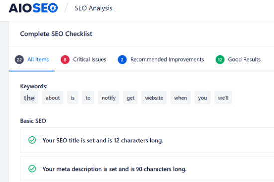 AIOSEO SEO Audit Checklist