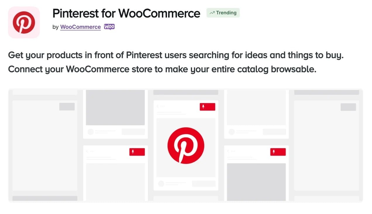 Pintrest and Woocommerce integration call out.