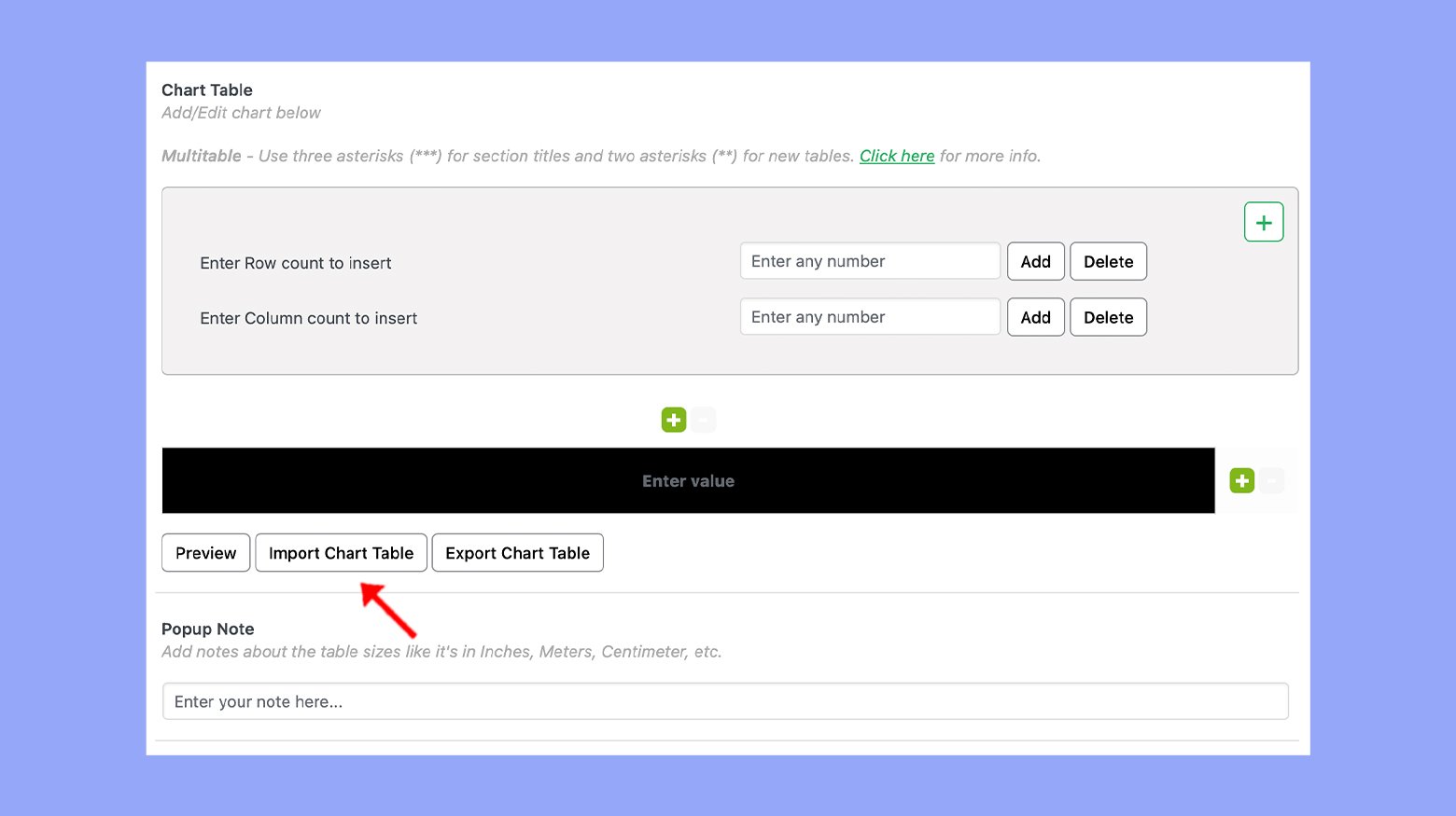 Importing size charts in WooCommerce