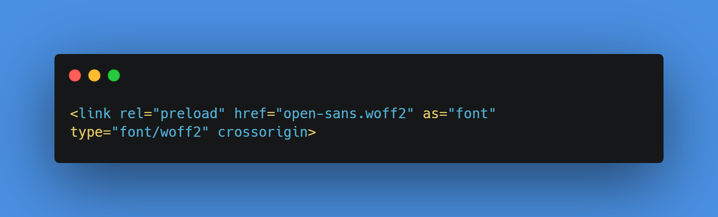 Preloading the webfont in HTML code snippet