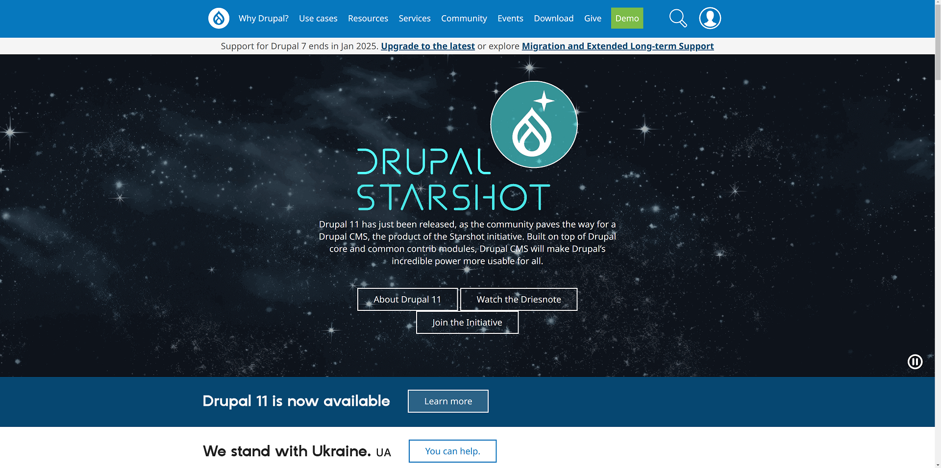 Screenshot of www.drupal.org, November 2024