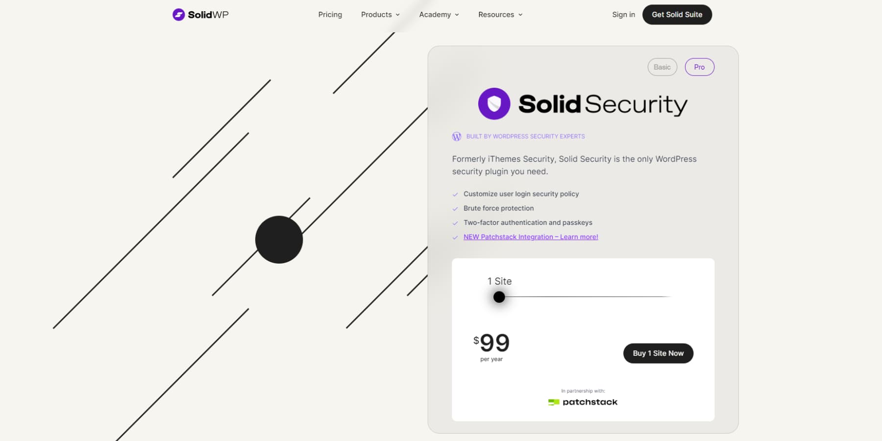 A screenshot of Solid Security's Homepage