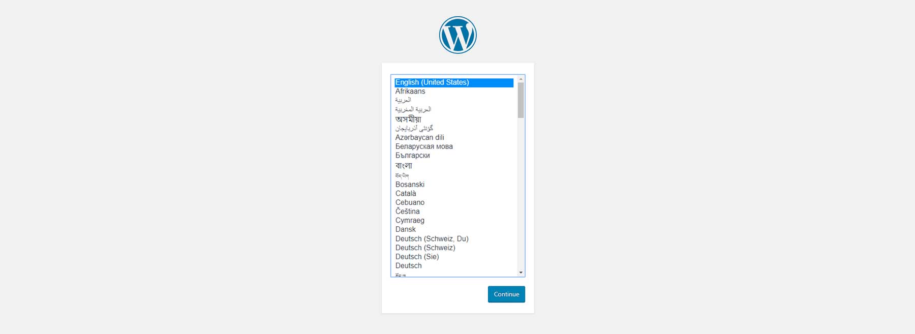 wordpress first language