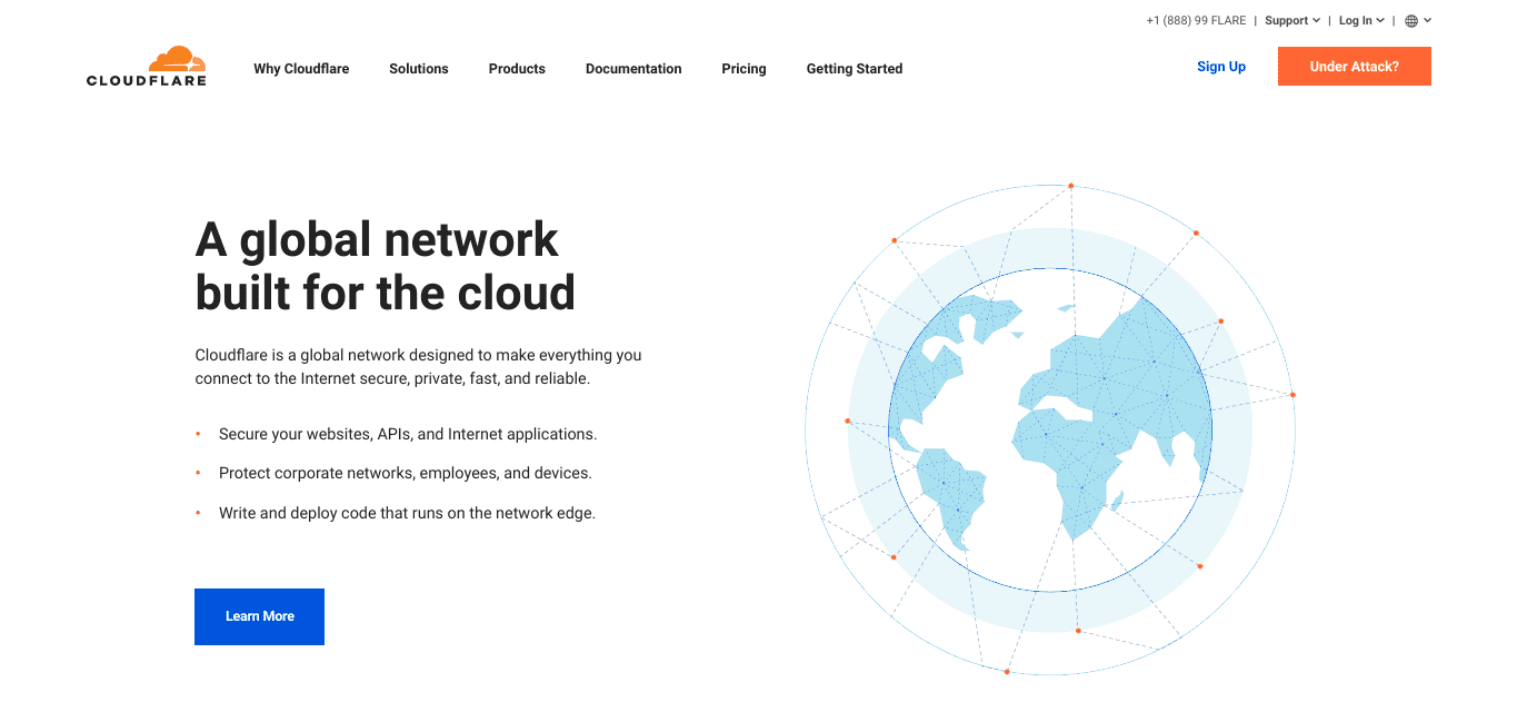 وب سایت Cloudflare.